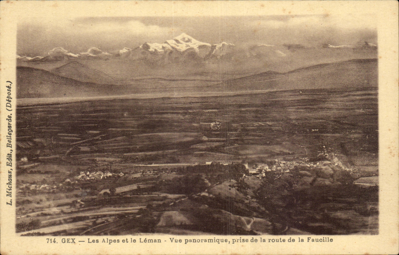 CPA Gex the Alps and Leman Panoramic View taken of the road of the Sickle