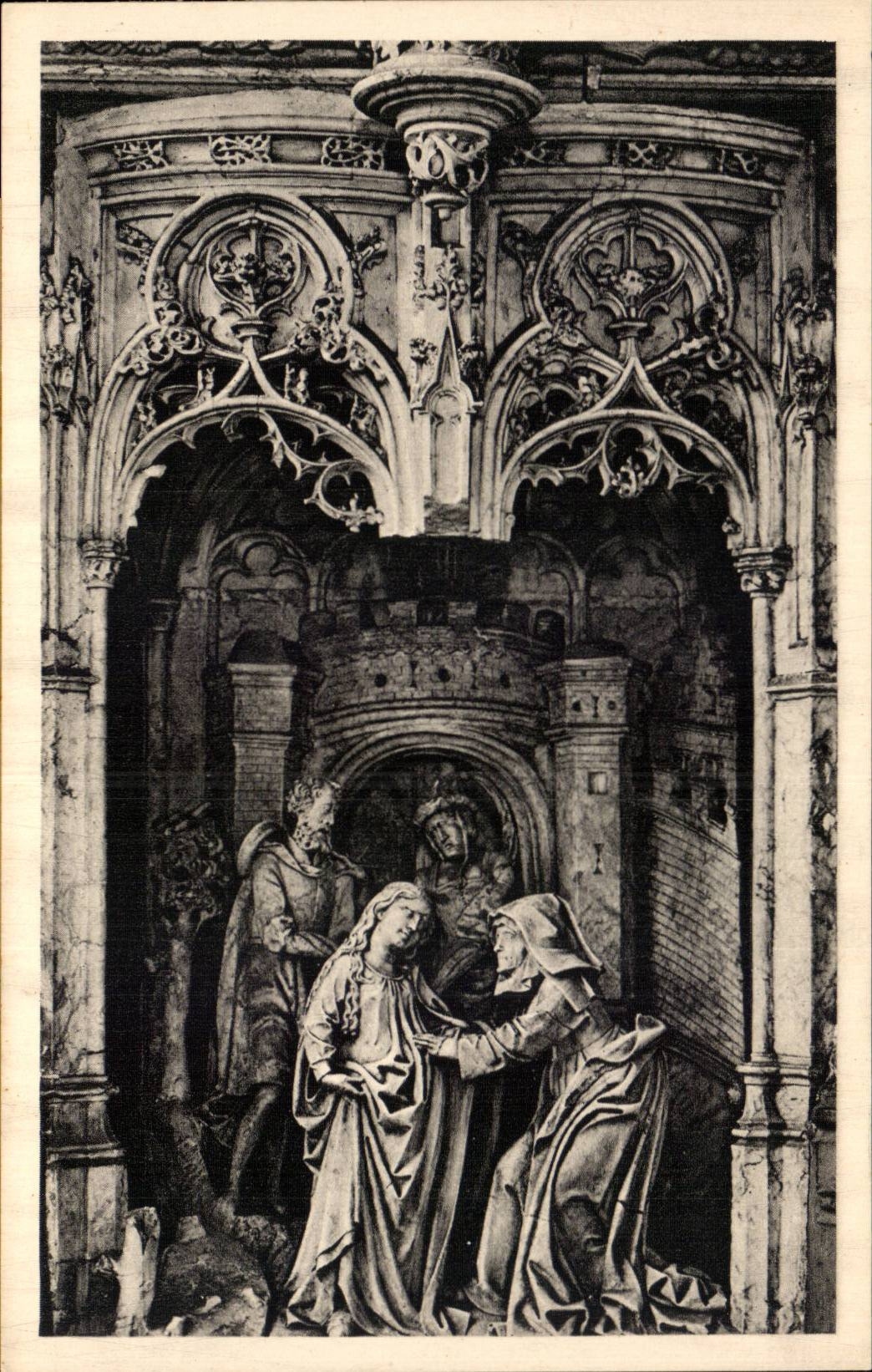 CPA Borough Church of Husks retable of the seven joys of the virgin (Visitation)