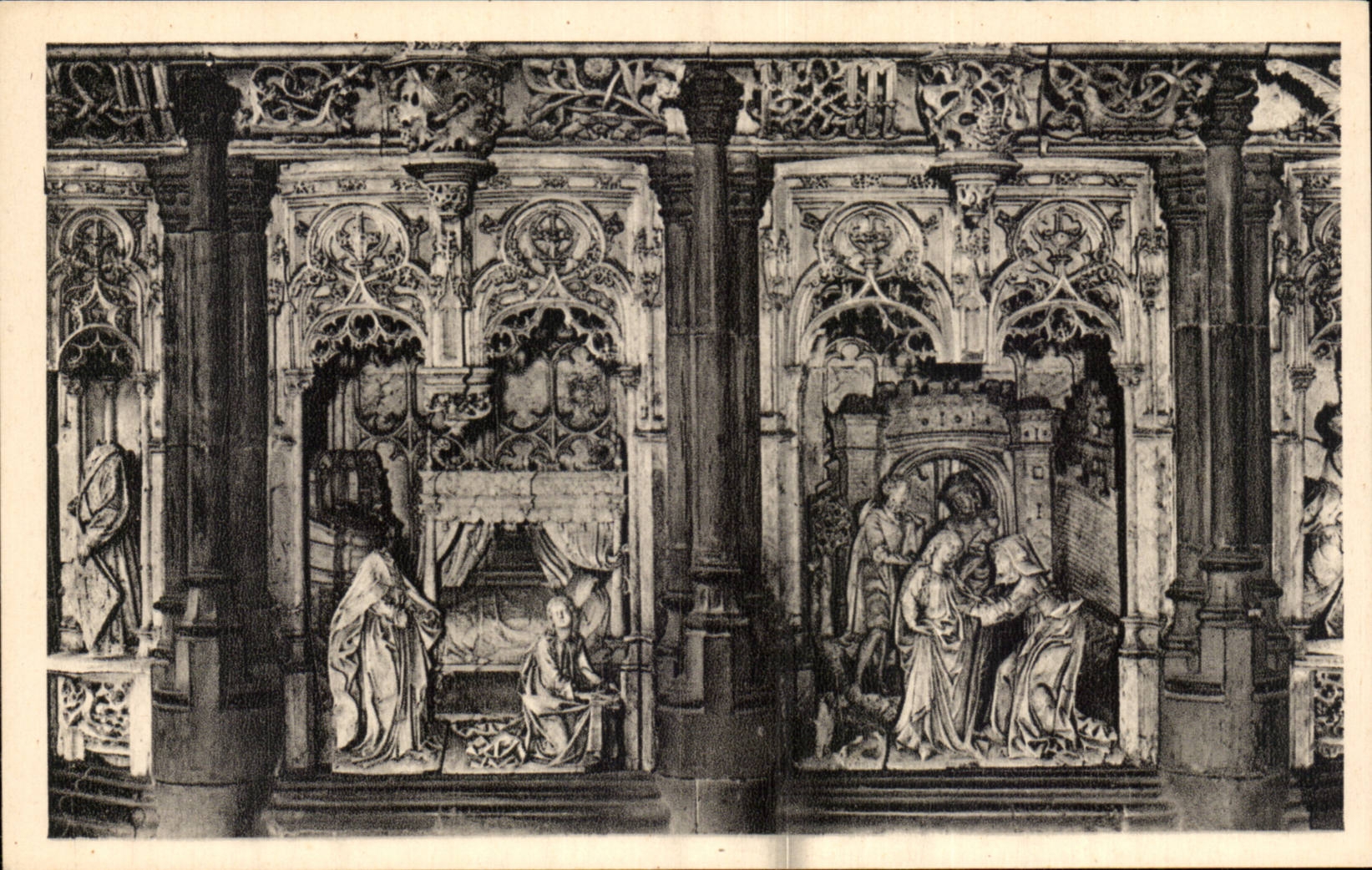CPA Borough Church of Husks retable of the seven joys of the virgin (Annunciation Visitation)