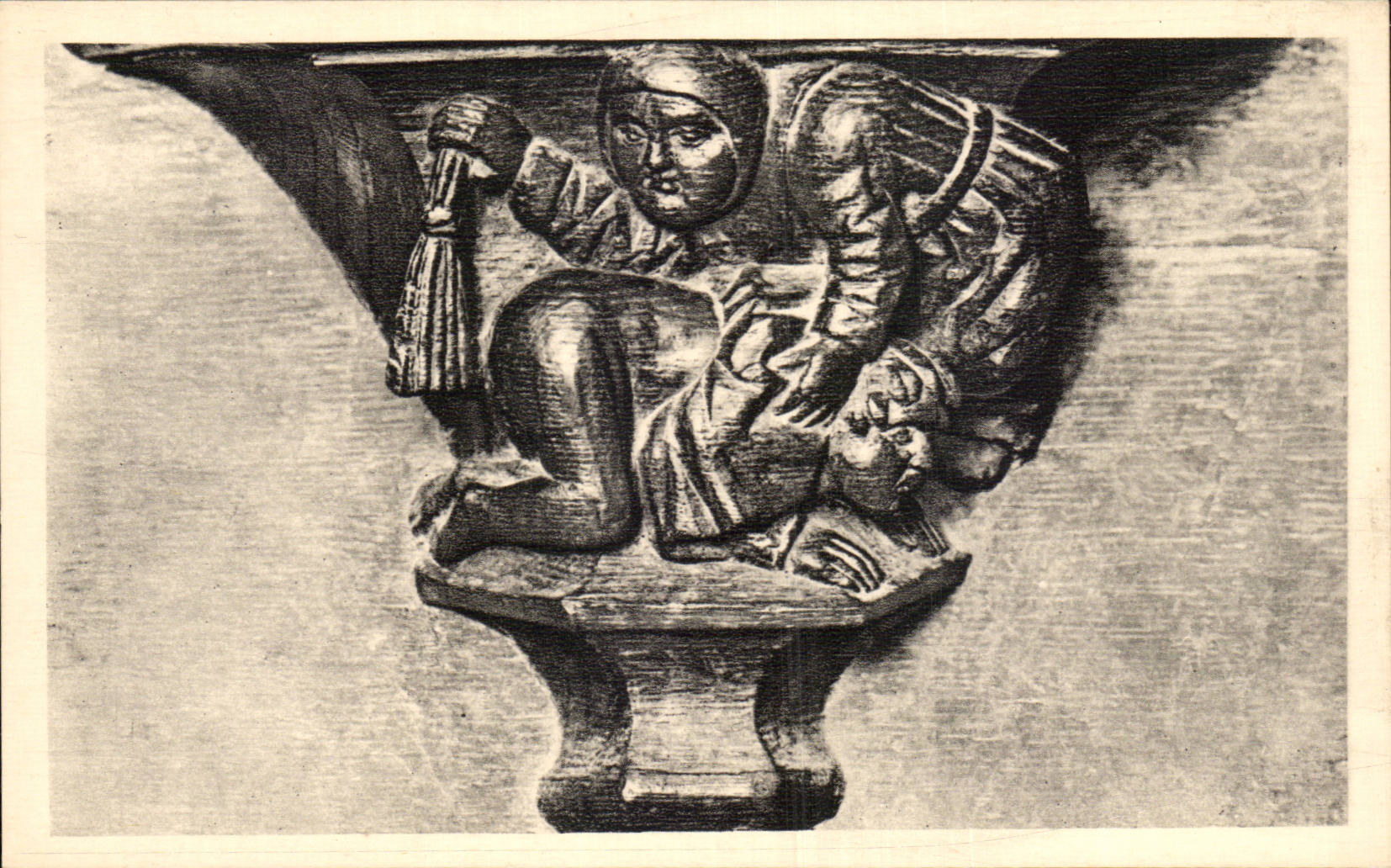 CPA Church of Husks Detail of sculpture of a stall