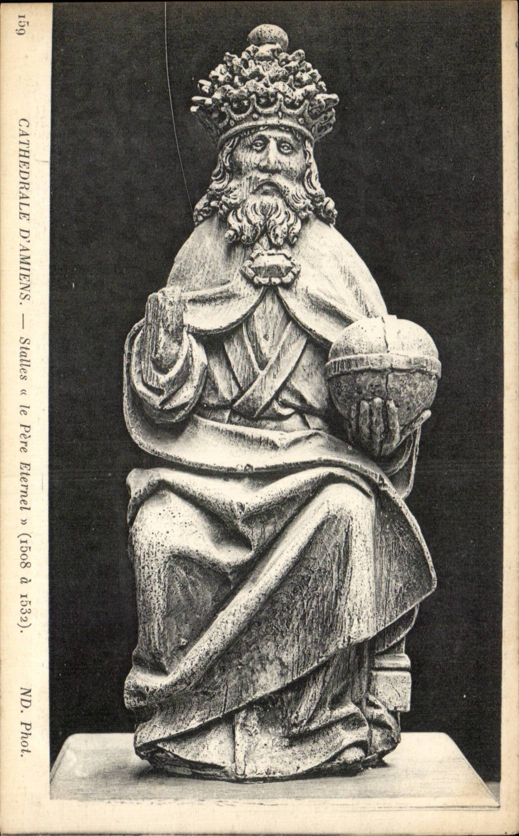 CPA Cathedral of Amiens Stalls our Heavenly Father (1508 have 1532)