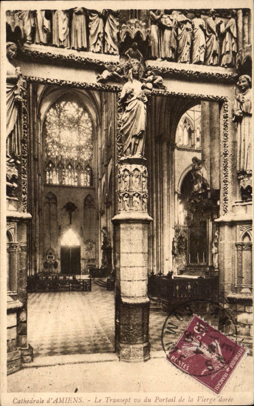 CPA Amiens Cathedral the transept seen of the gate of the virgin golden