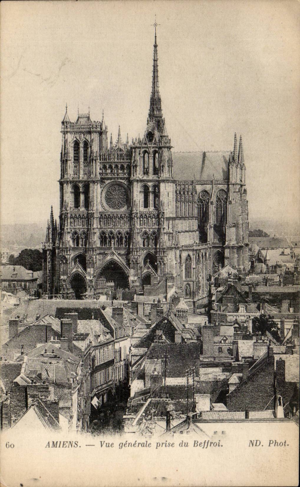 CPA Amiens View taken of the belfry