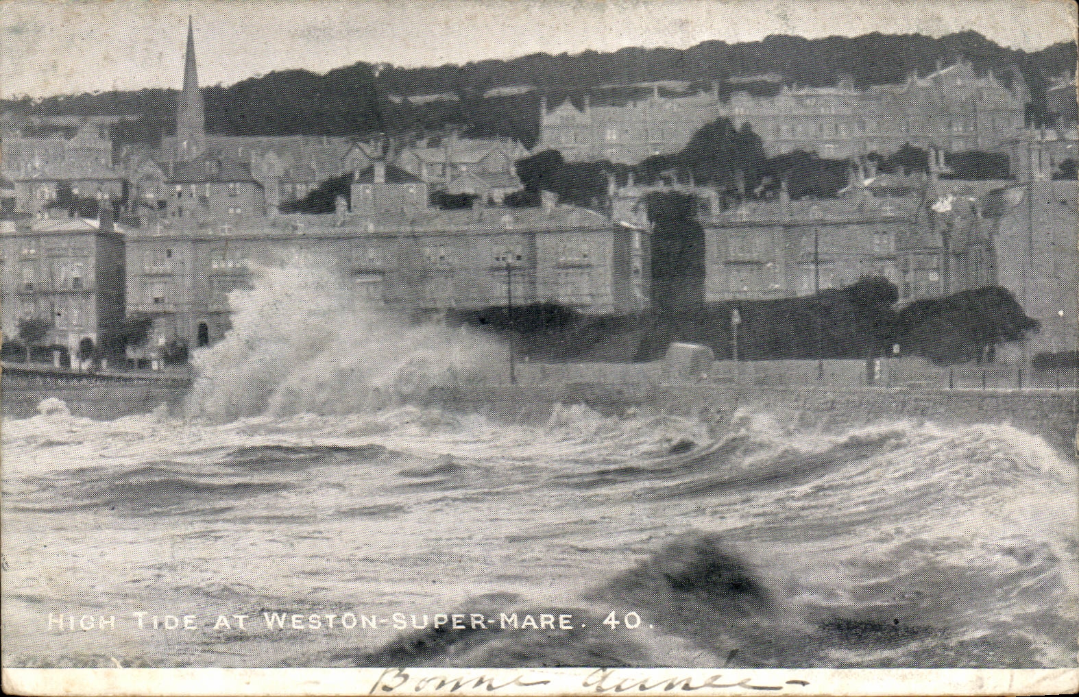 CPA Great Britain High tide at Wston Super Mare