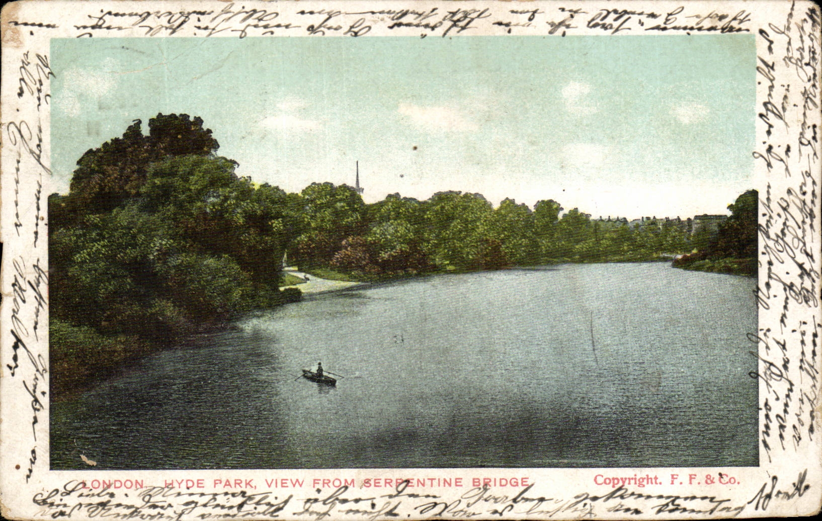CPA Great Britain London London Wyde park View from Serpentine bridge