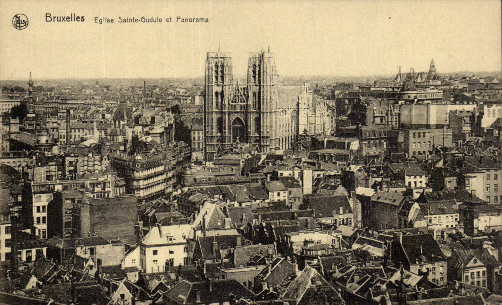 CPA Brussels Church Sainte Gudule and panorama