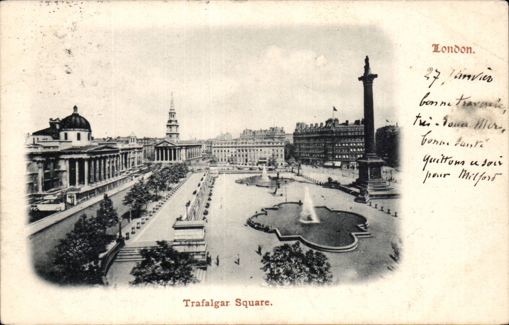 CPA Great Britain London London Trafalgar Public garden
