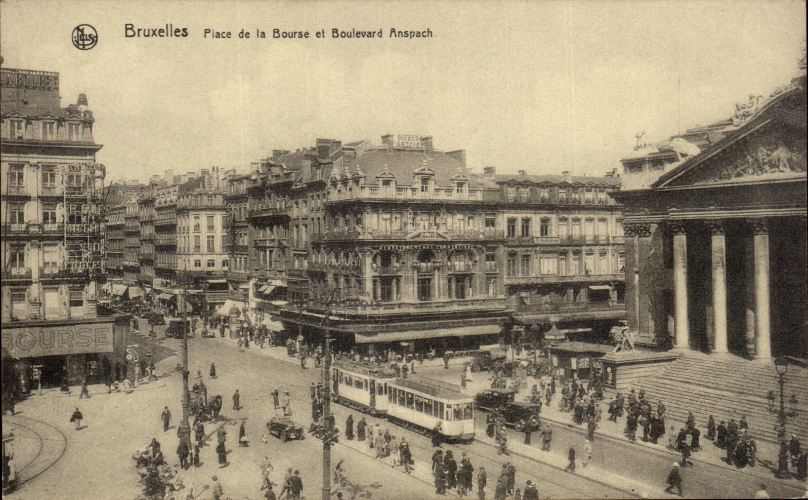 CPA Brussels Places Stock Exchange and Anspach boulevard