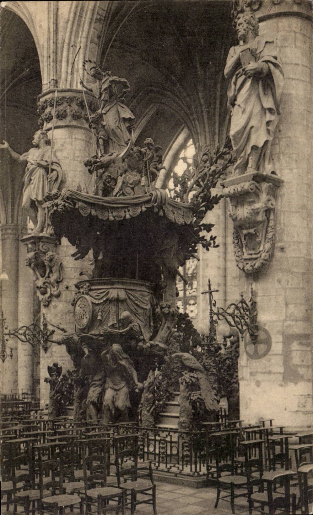 Brussels CPA Church Sainte Gudule Pulpit of Truth