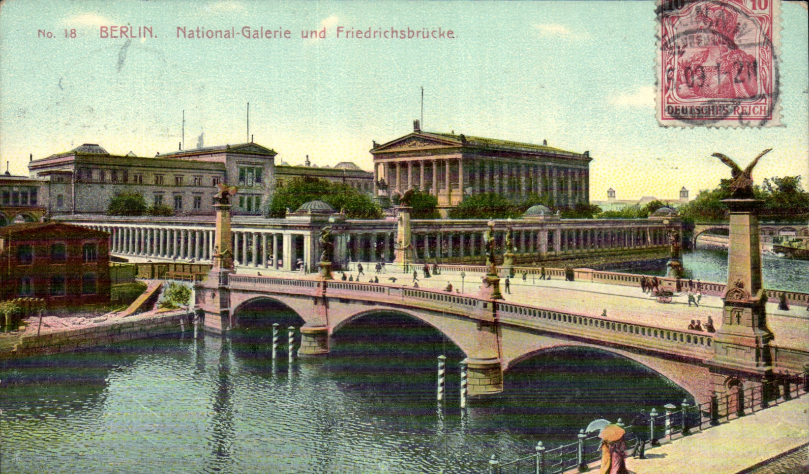 Nationales Galerie und Friedrichsbrucke Berlin-CPA