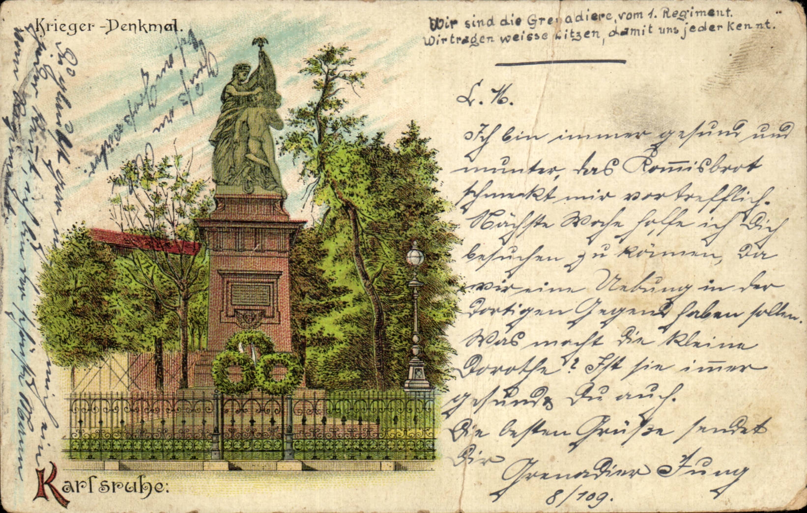 CPA Krieger Denkmal Karlsruhe