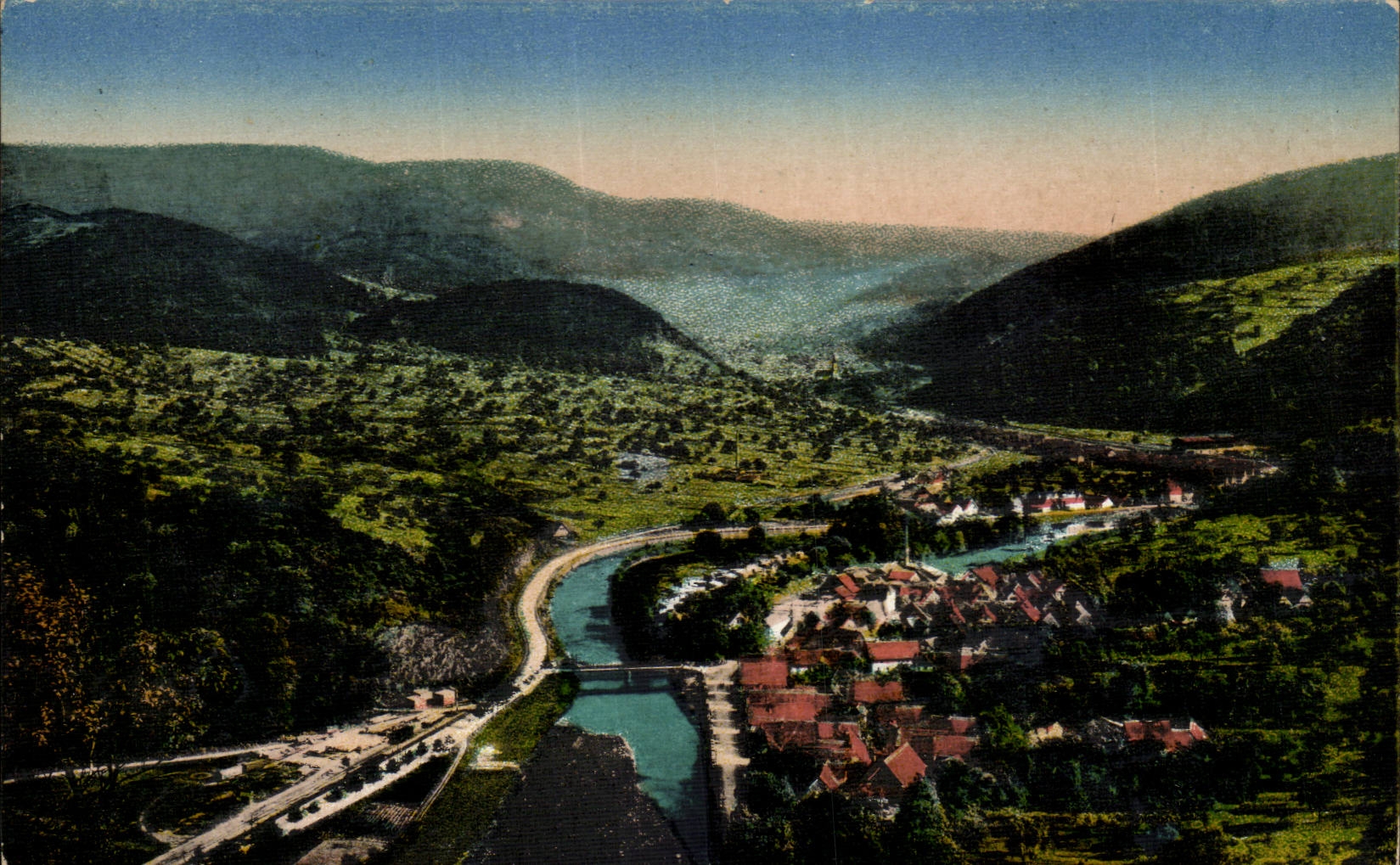 CPA Blick ins Murgtal vom Schloss Eberstein