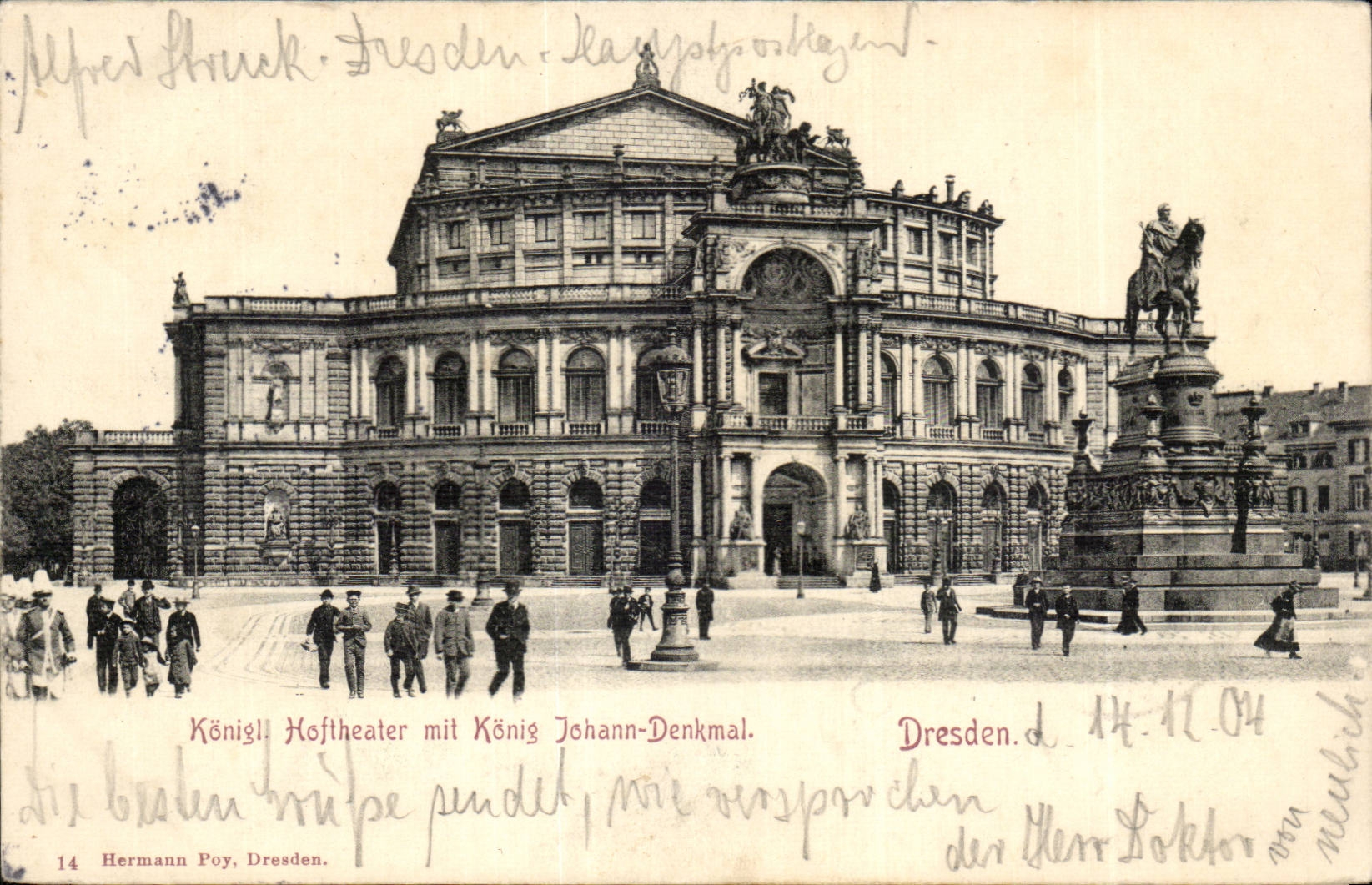 CPA Dresden Konigl Hoftheater put Konig Johann Denkaml
