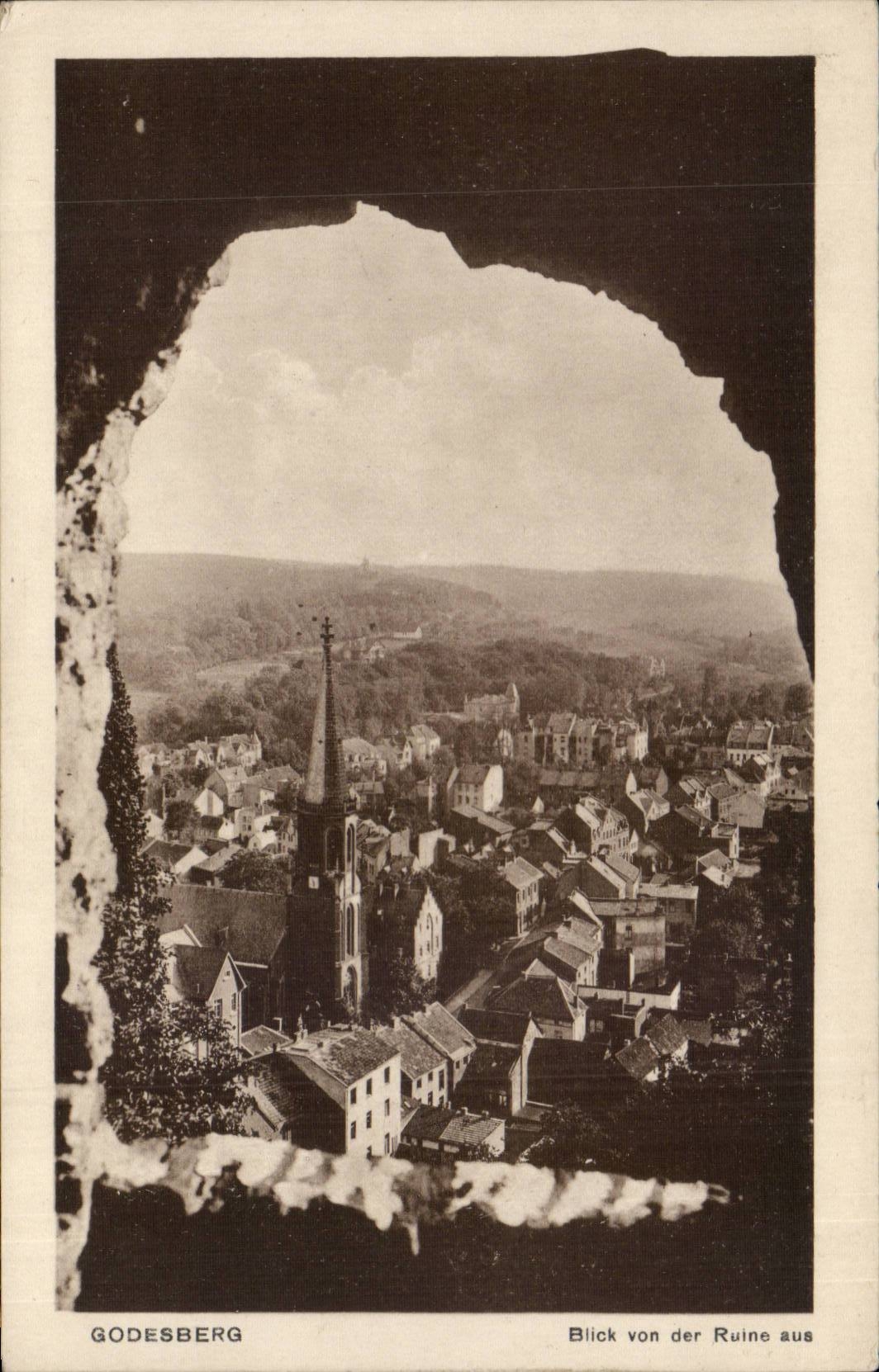 CPA Godesberg Blick von der Ruie aus