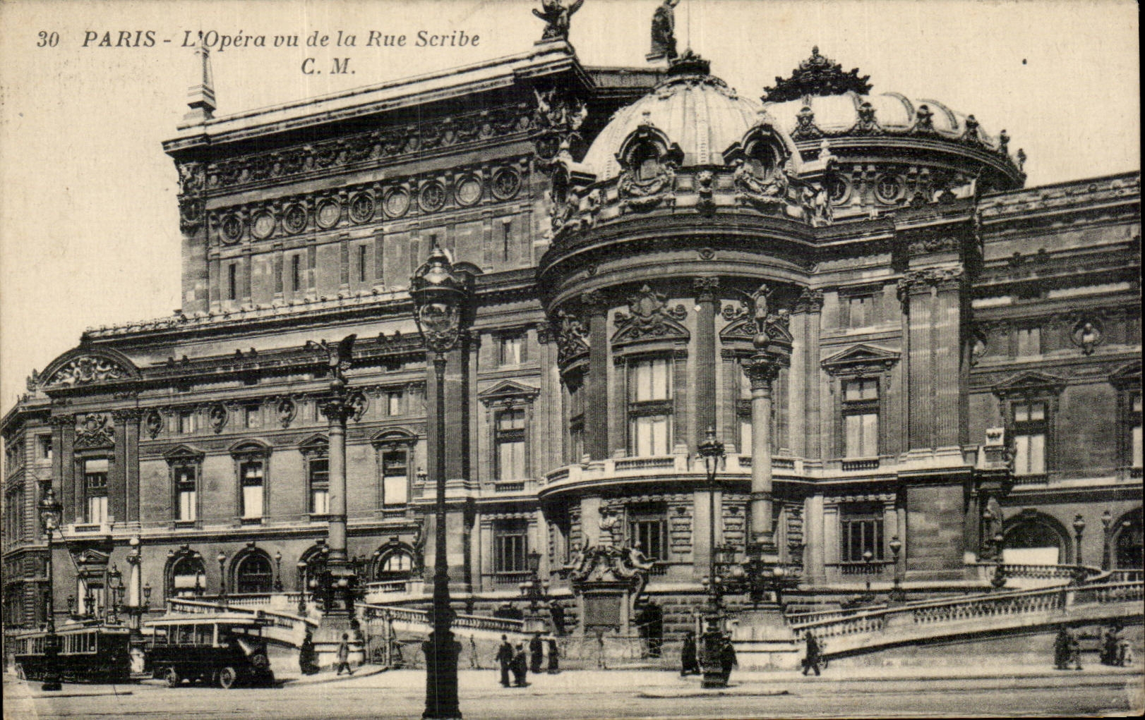 CPA Paris L'opera vu de la rue Scribe