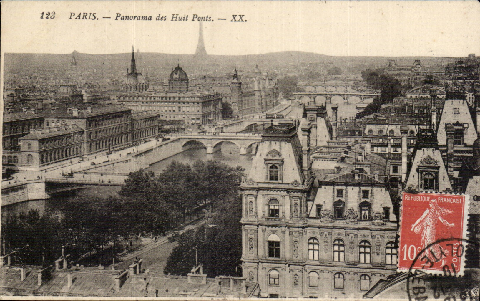 CPA Paris Panorama des huit pons