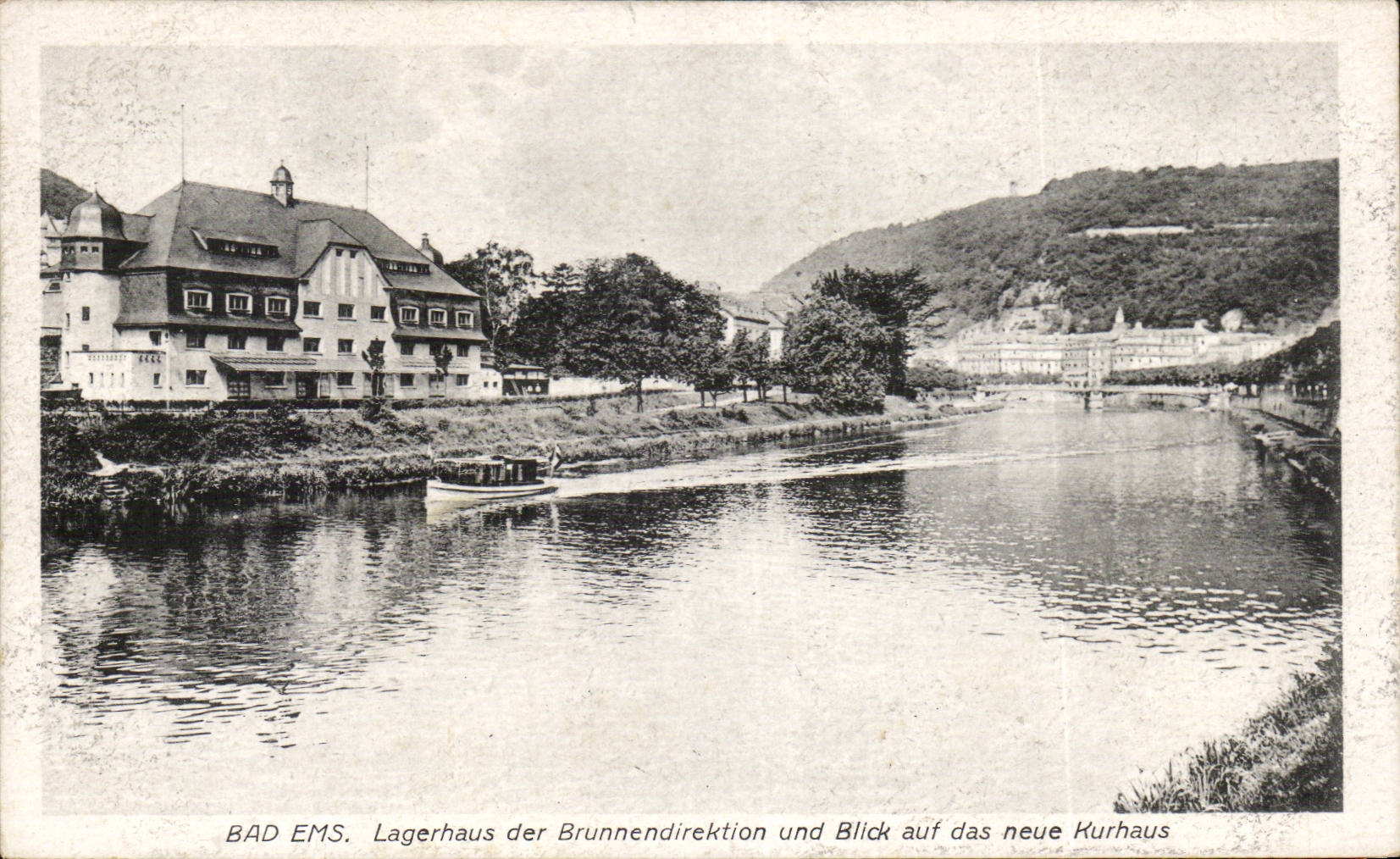 CPA Bad Ems Lagerhaus der Brunenndirektion und blick auf das nue Kurhaus