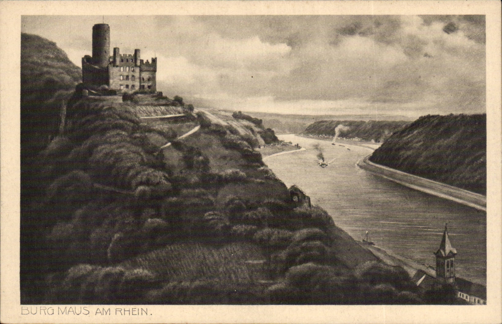 CPA Burg Maus amndt Rhein