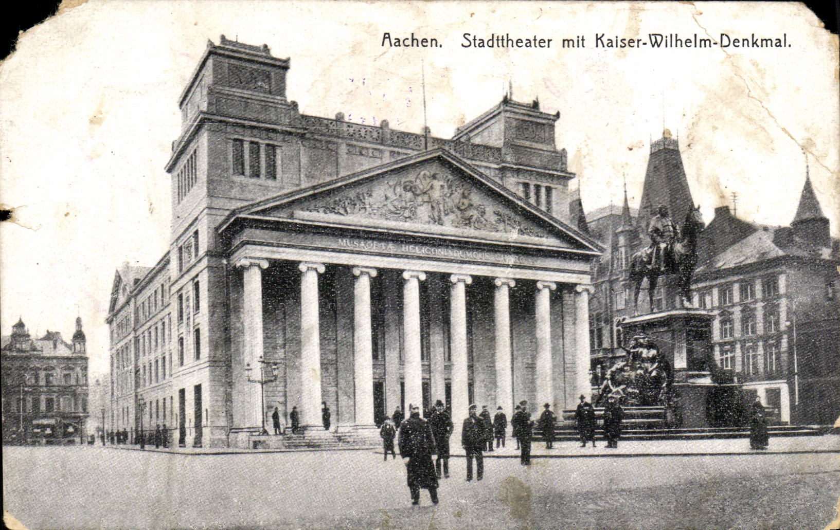 CPA Aachen Stadtheater put Kaiser Wilhelm Denkaml