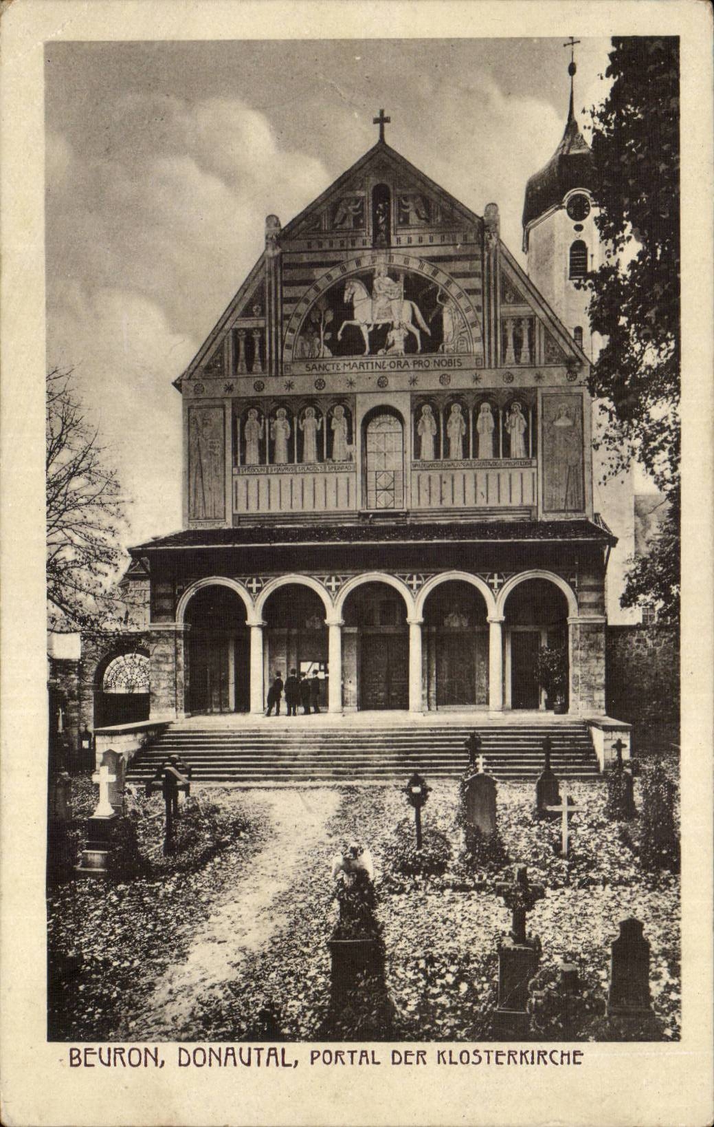 CPA Beuron Donautal Portal der Klosterbkirche