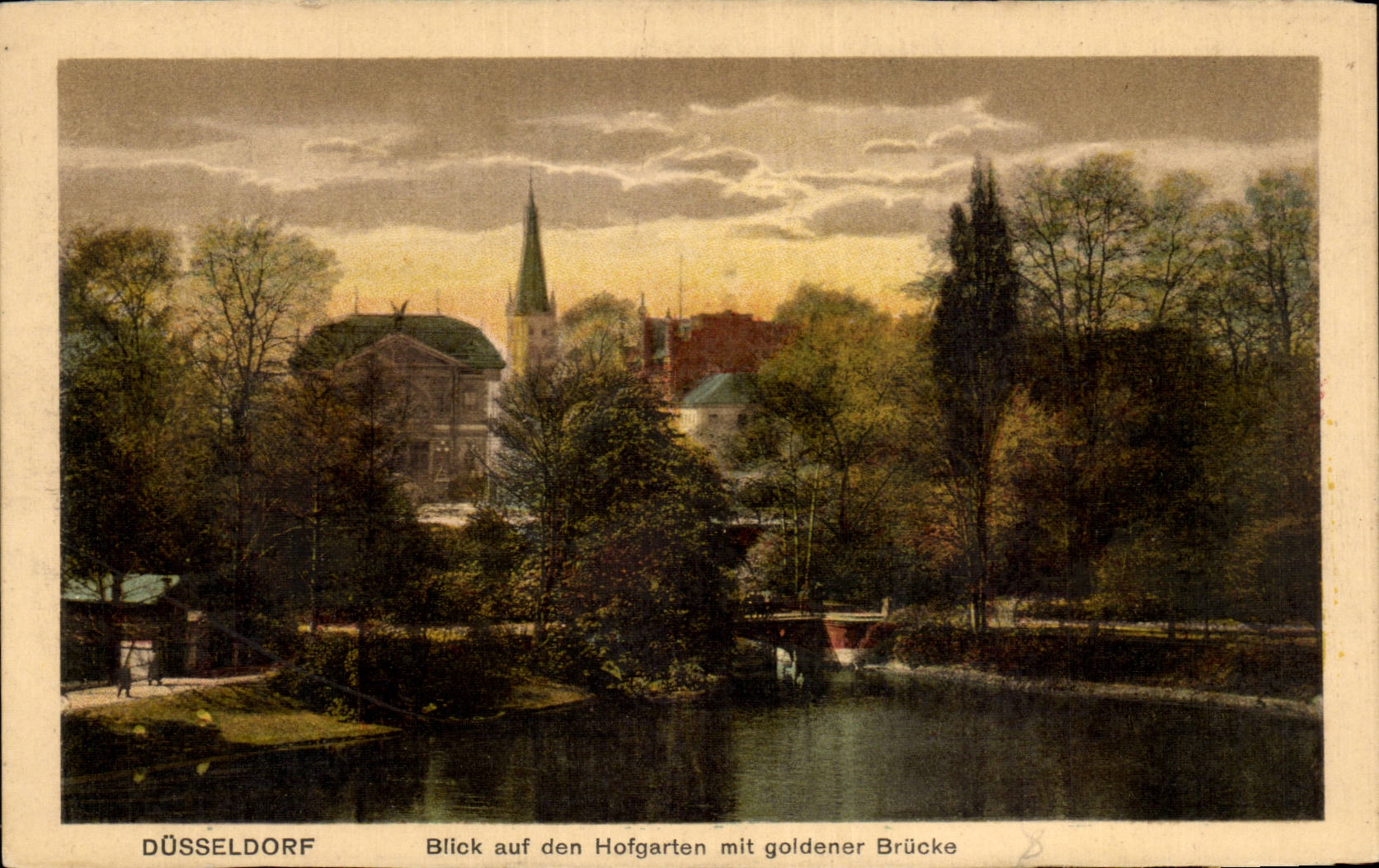 CPA Dusseldorf Blick auf den Hofgarten put goldener Burcke