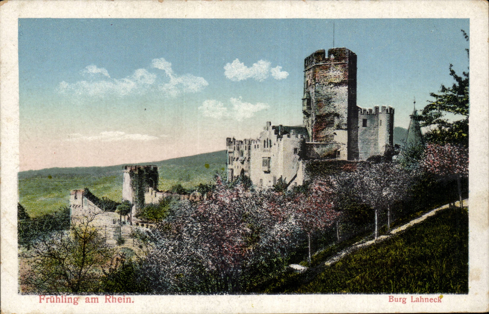 CPA Fruhling amndt Rhein Burg Lahneck