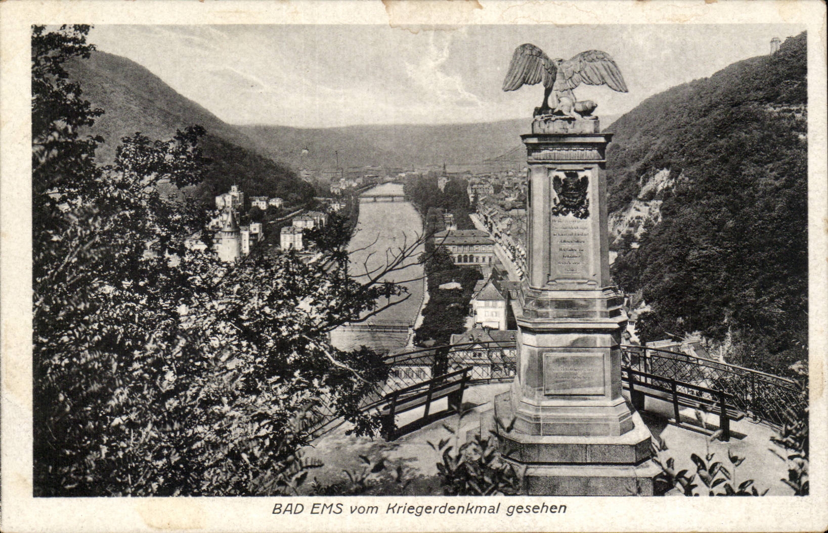 CPA Bad Ems vom Kriegerdenkmal gesehen Aigle Eagle
