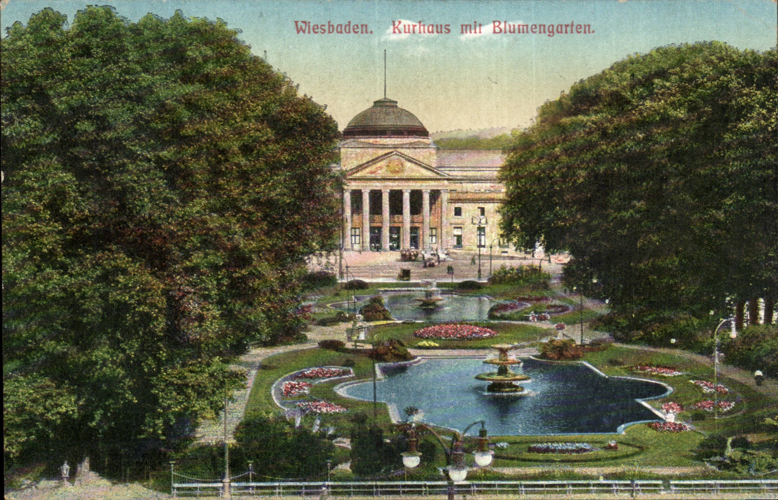 CPA Wiesbaden Kurhaus put Blumengarten