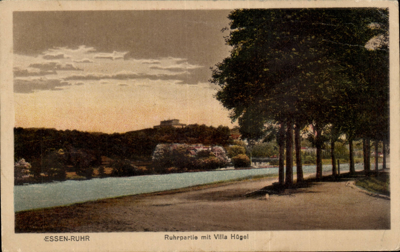 CPA Essen Duhr Ruhrpartie put Villa Hugel