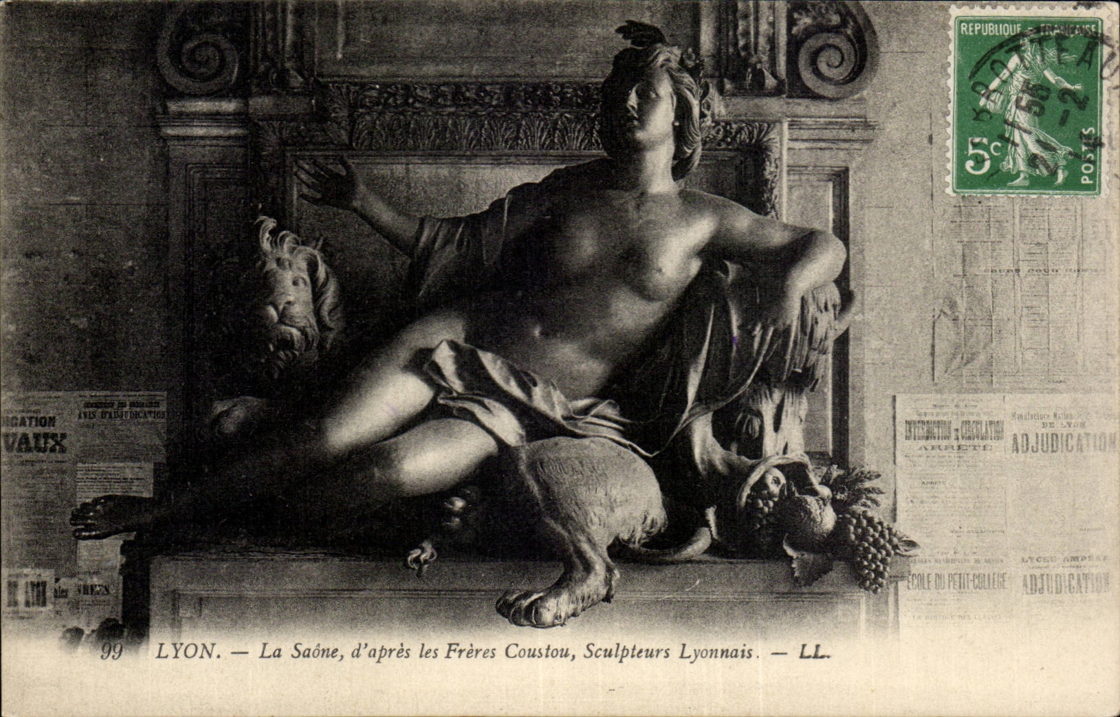 CPA Lyon the Saone according to the Coustou brothers