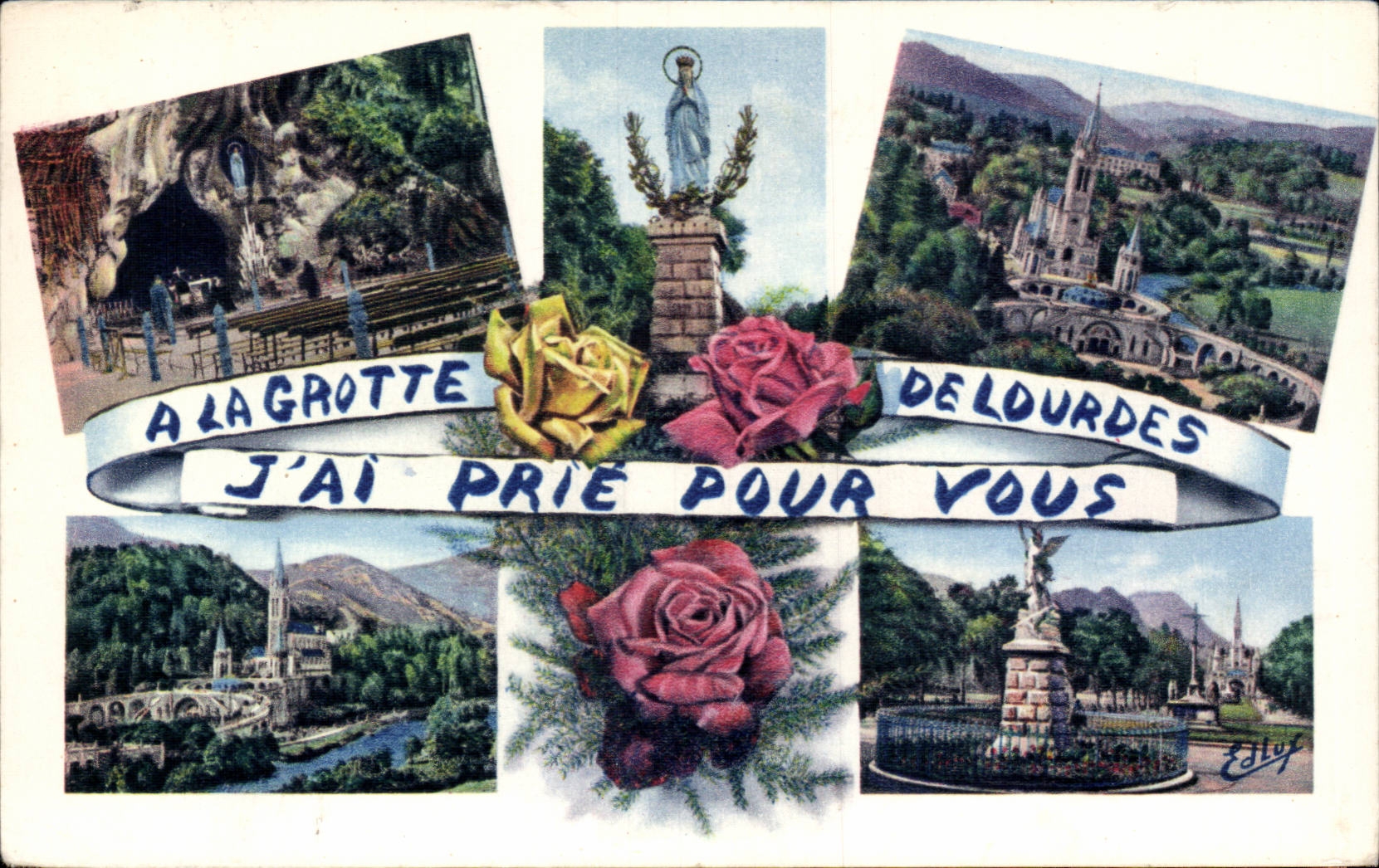 Lourdes - Souvenir - Al the Cave of ourdes I have request for you CPA
