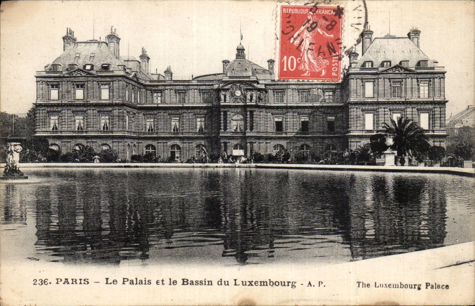 Paris - 6 - the Palate of Luxembourg - the basin - CPA