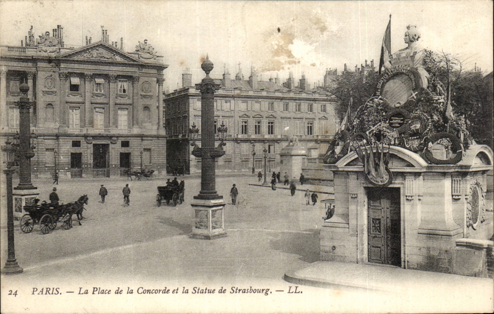 Paris - 8 - Place of the Harmony - Statue of Strasbourg - CPA