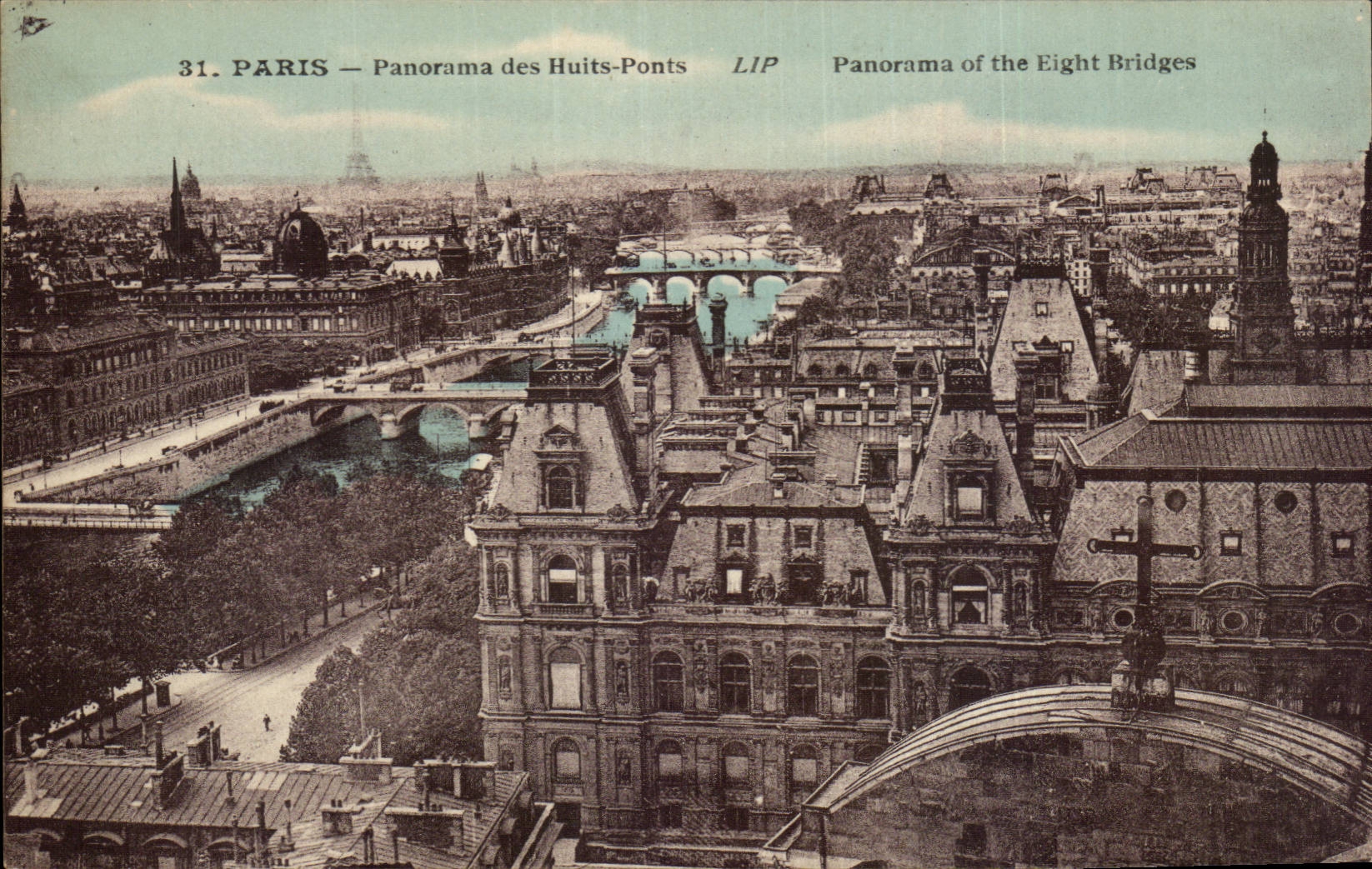 Paris - 1 - Panorama des Huits Ponts - CPA