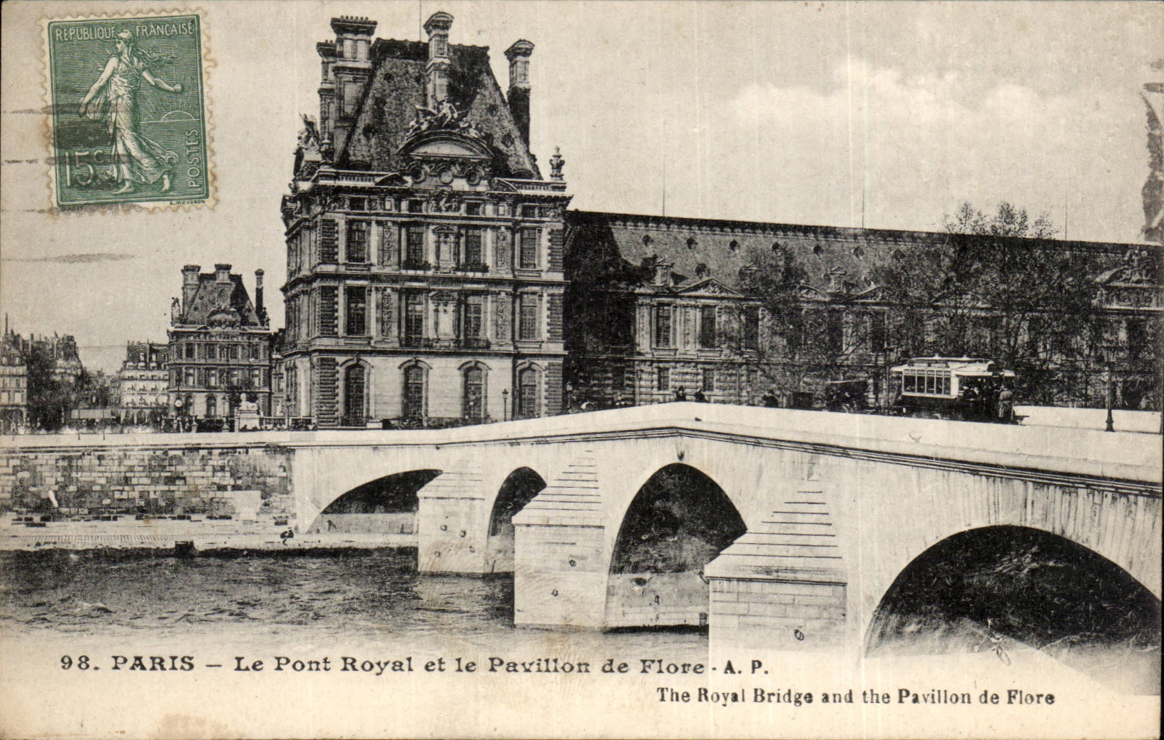 Paris - 1 - Le Pont Royal et le Pavillon de Flore - CPA
