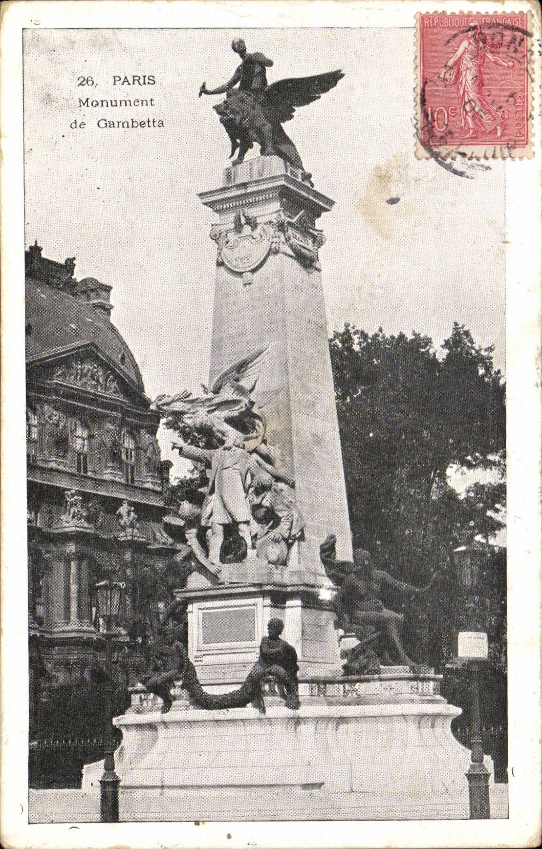 Paris - 1 - Monument de Gambetta - CPA 