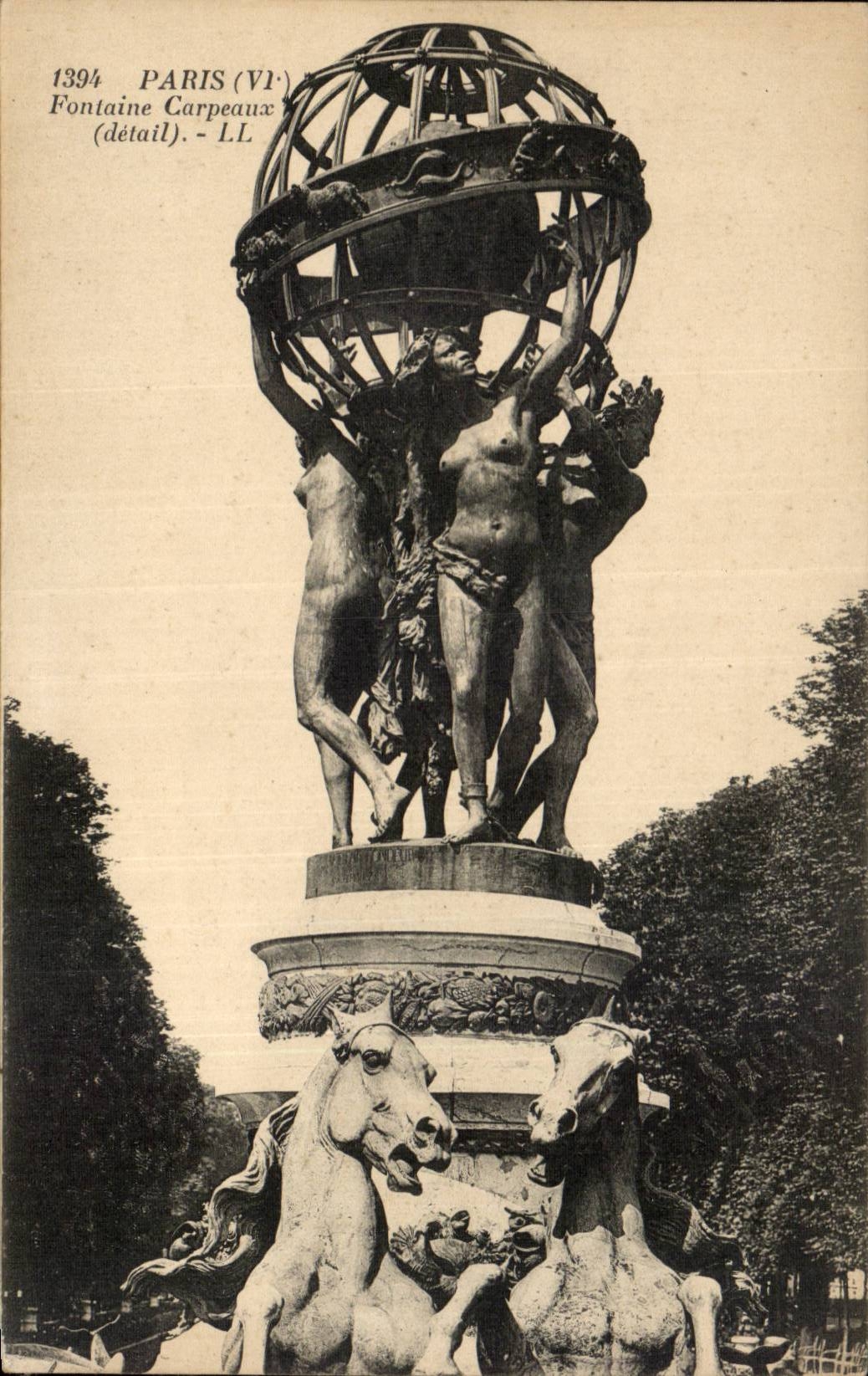 Paris - 6 - the Palate of Luxembourg - Carpeaux Fountain - CPA