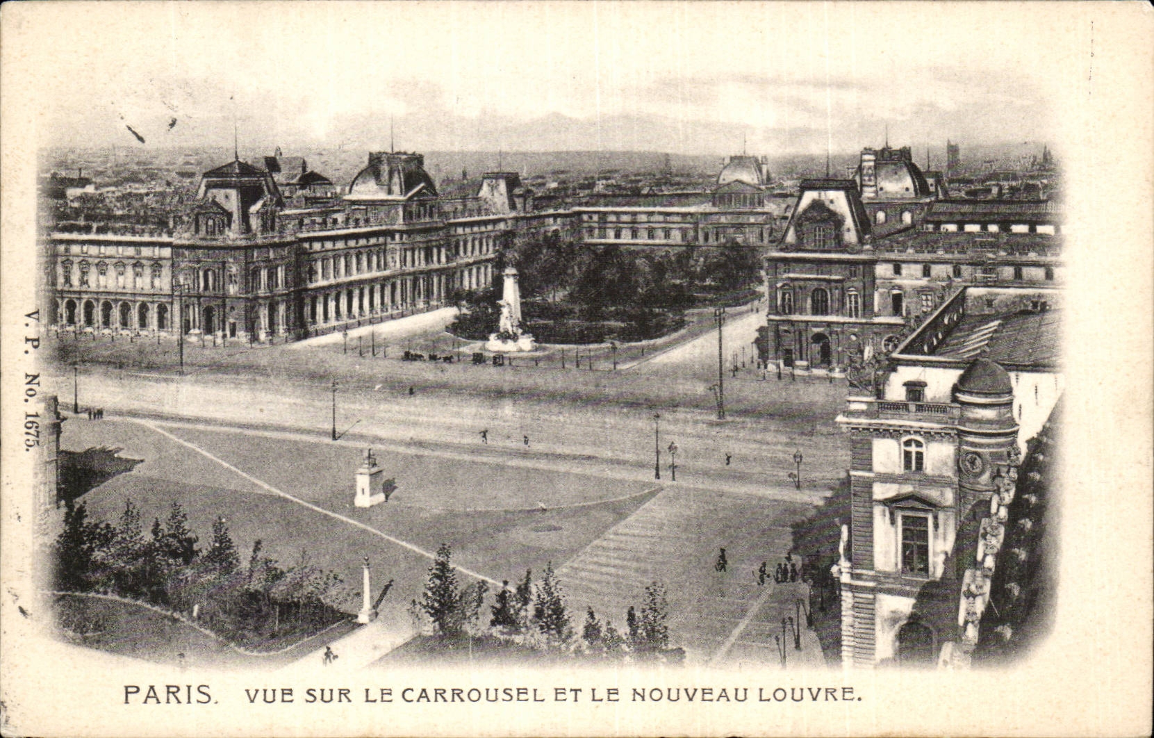 Paris - 1 - Vue sur le Carrousel et le Nouveau Louvre - CPA