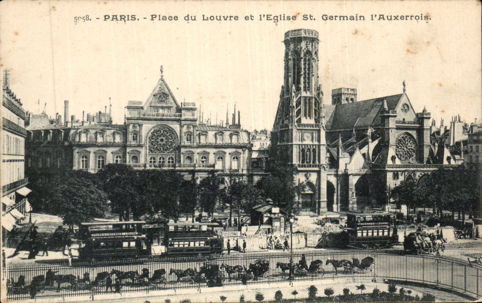 Paris - 1 - Place du Louvre et Eglise St Germain l'Auxerrois - CPA 