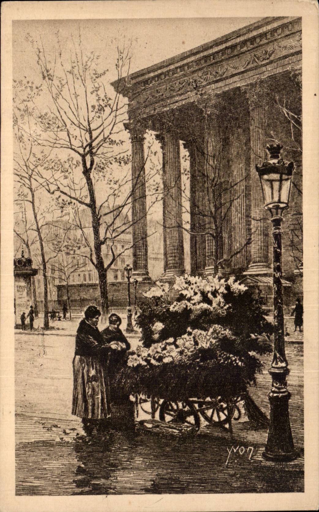 Paris - 8 - Commercial of Flowers - Place of the Madeleine - CPA