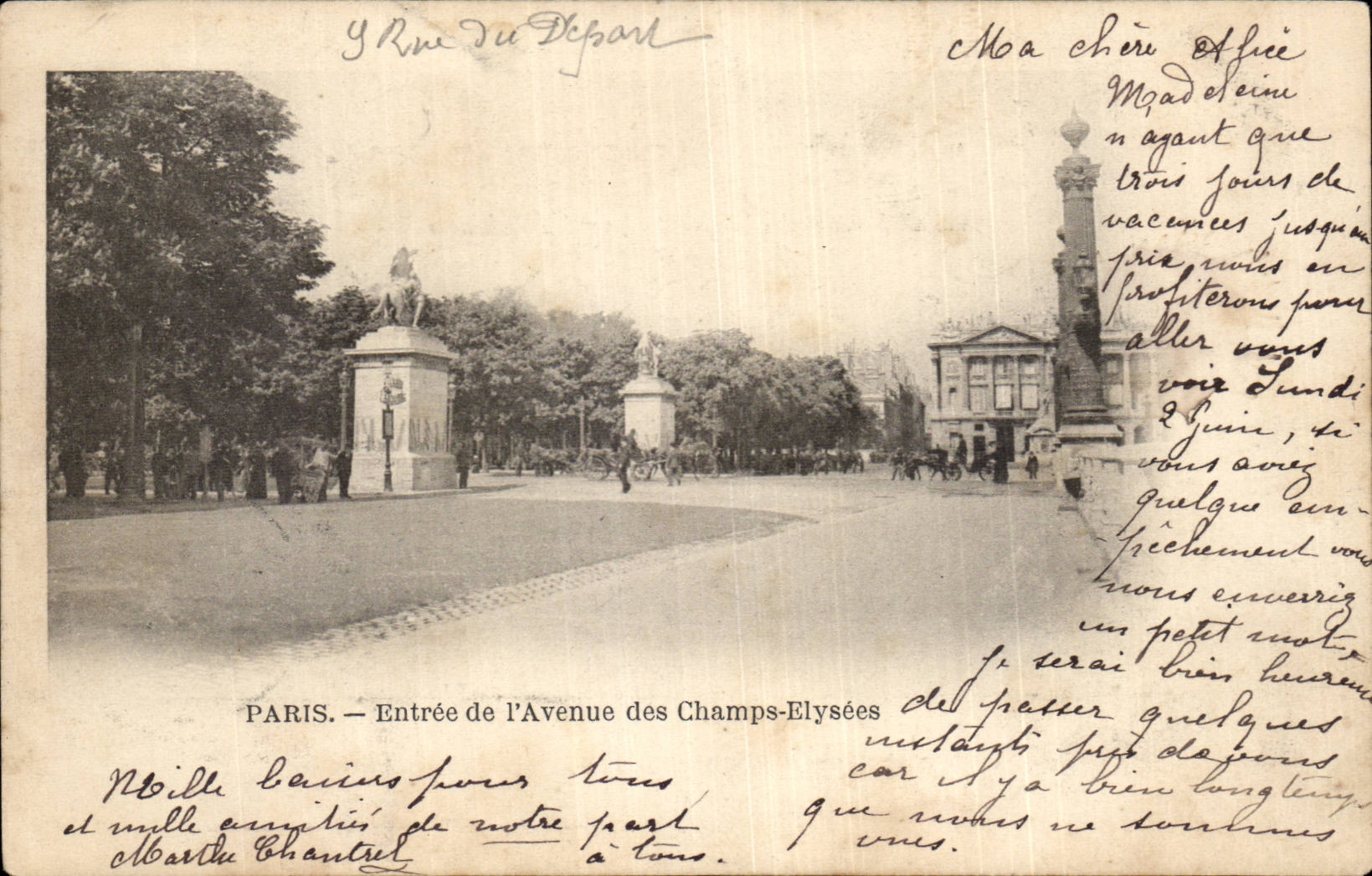 Paris - 8 - Entrance of the Avenue of the Fields Elysees CPA