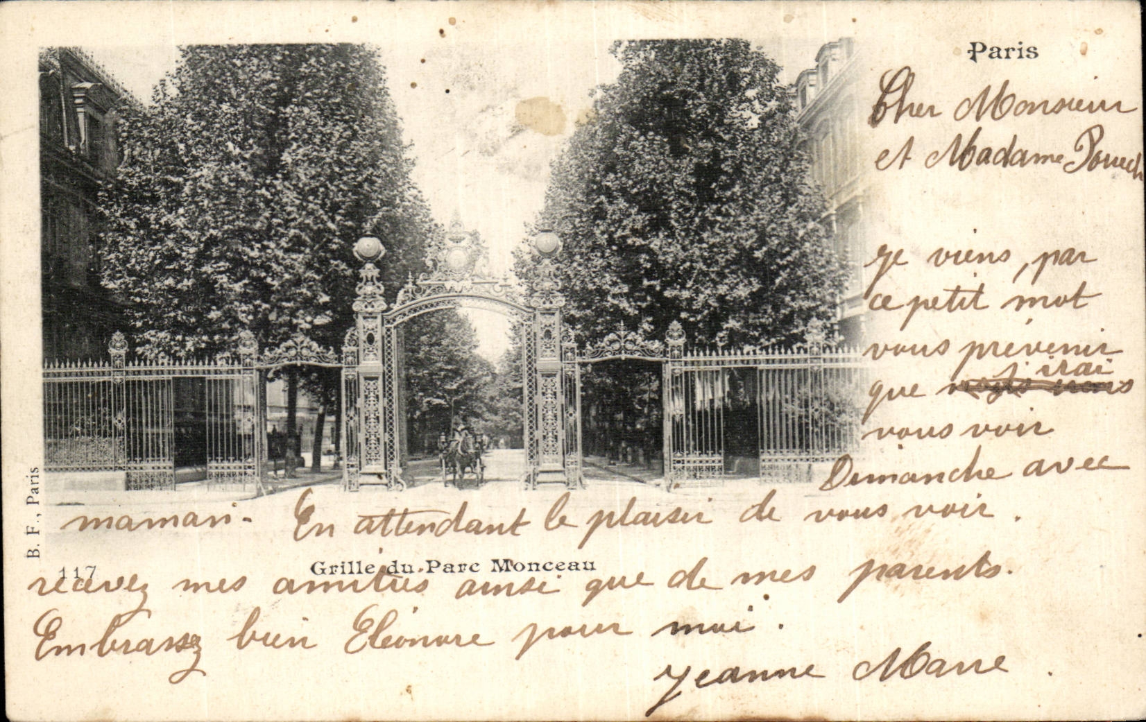 Paris - Grid of the Park Heap CPA