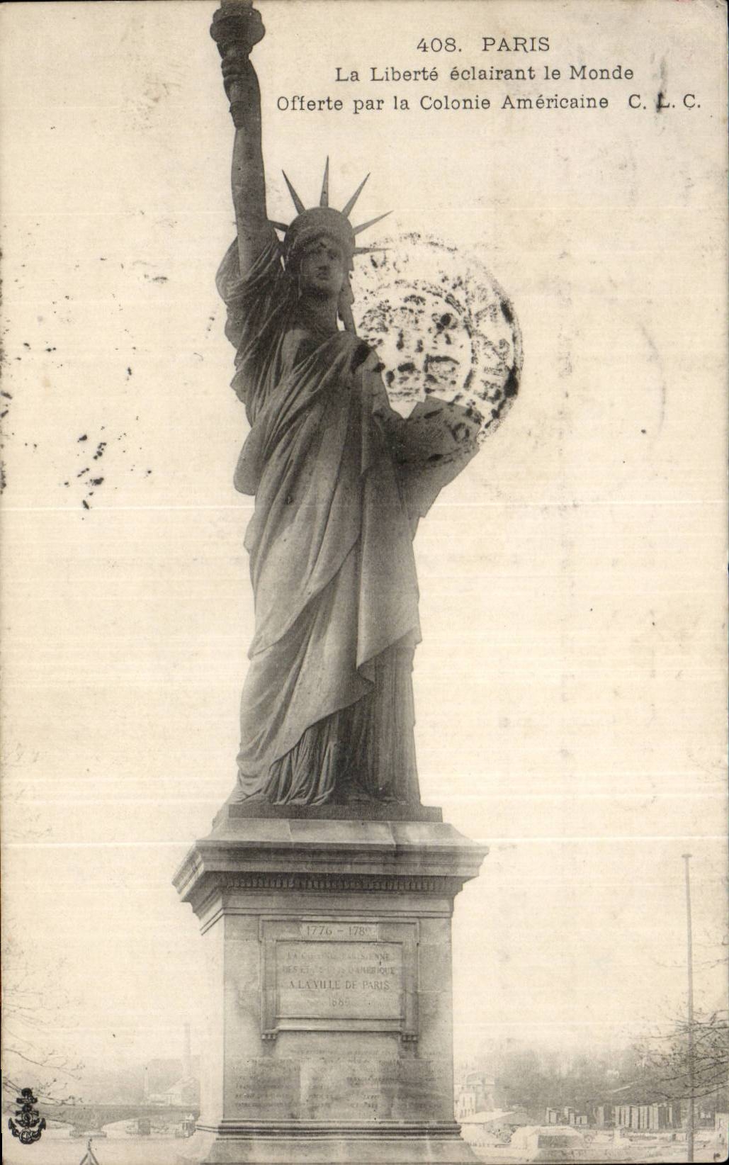 Paris 16 - La Liberte Eclairant le Monde - Offerte par la Colonie Americaine - CPA