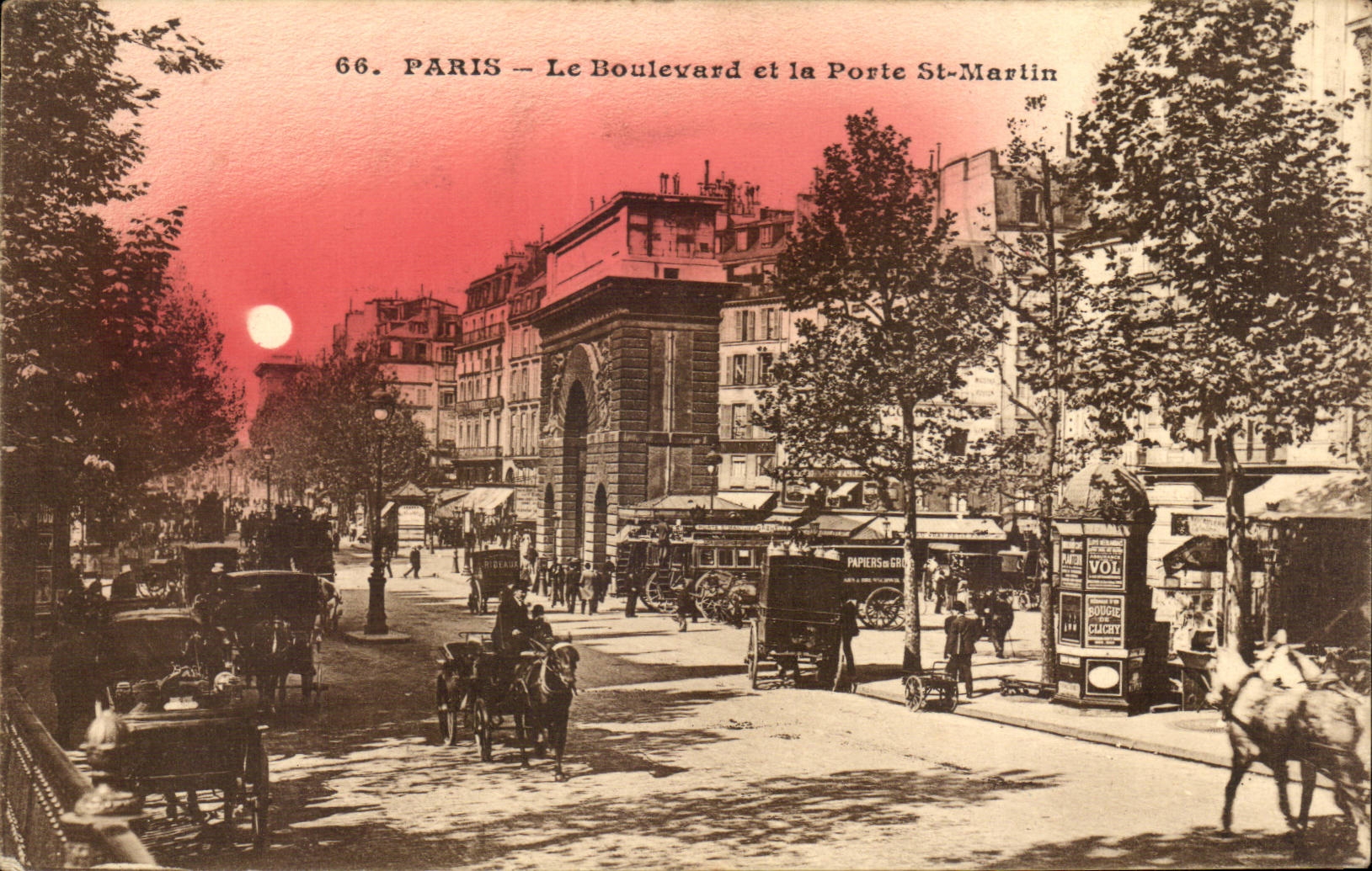 Paris - 10 - Boulevard and Gate St Martin - CPA