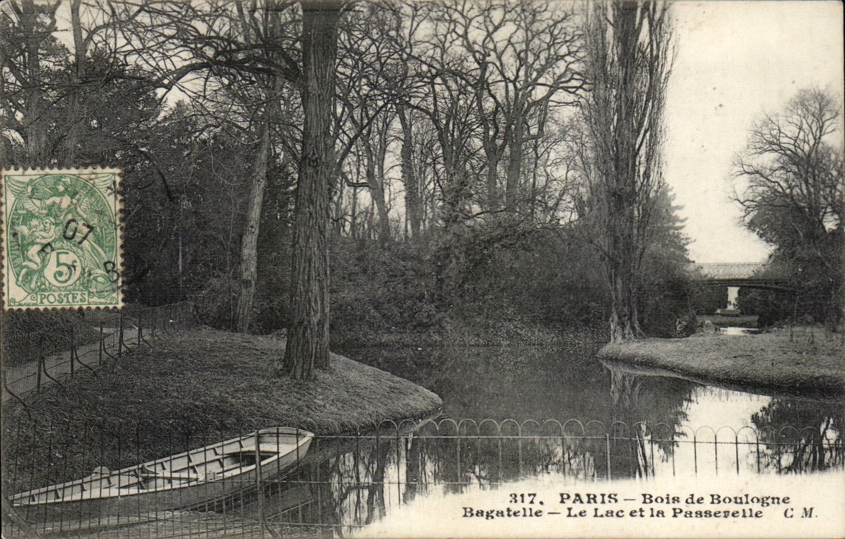 Paris - 16 - Bois de Boulogne - Bagatelle - Le Lac - bateau - boat - CPA 