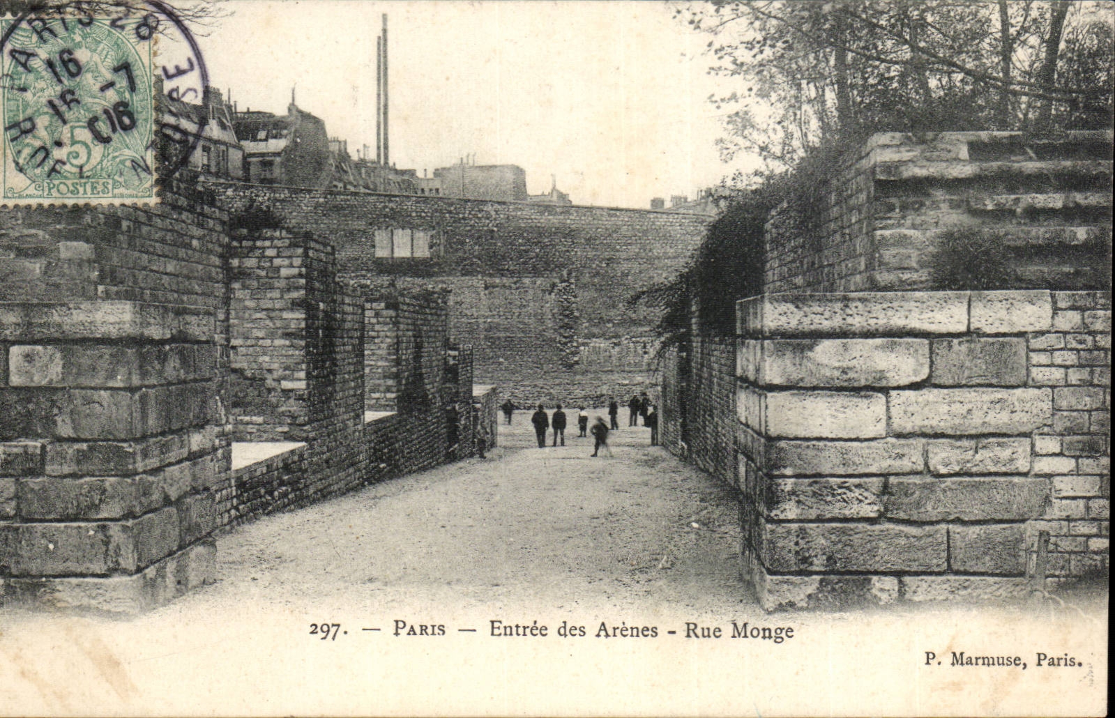 Paris - 5 - Entrance of Arena - Street Monge - CPA