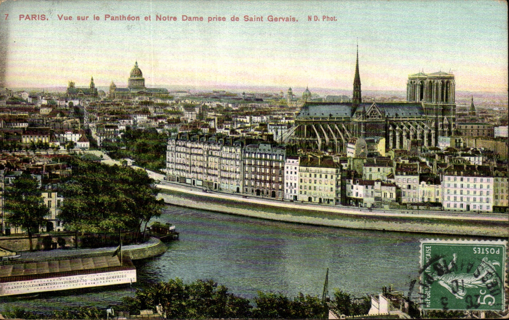 Paris - 5 - Sight on the Pantheon and Our Lady taken of Saint Gervais - CPA