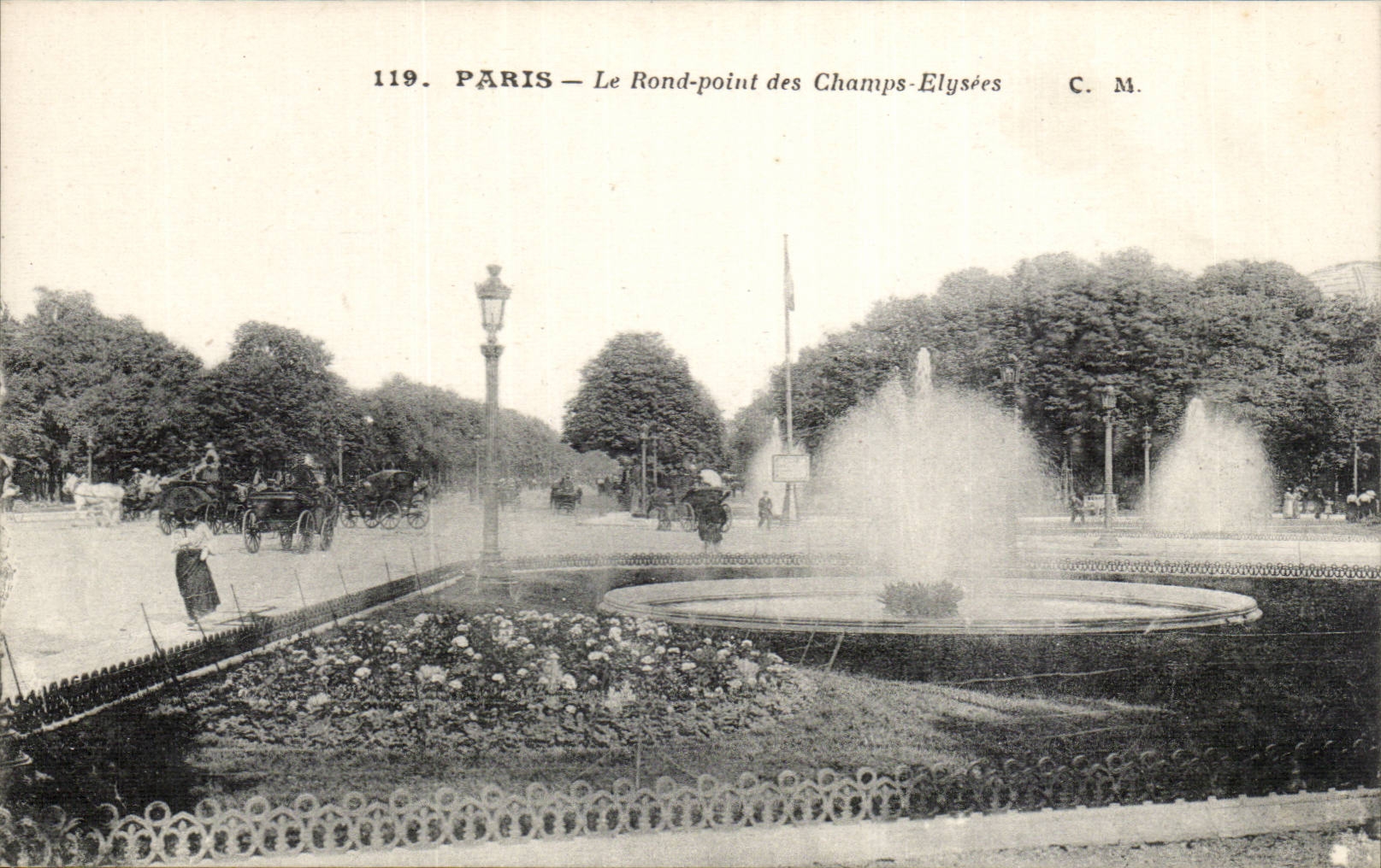 Paris - 8 - the Round Not of Champs Elysees CPA