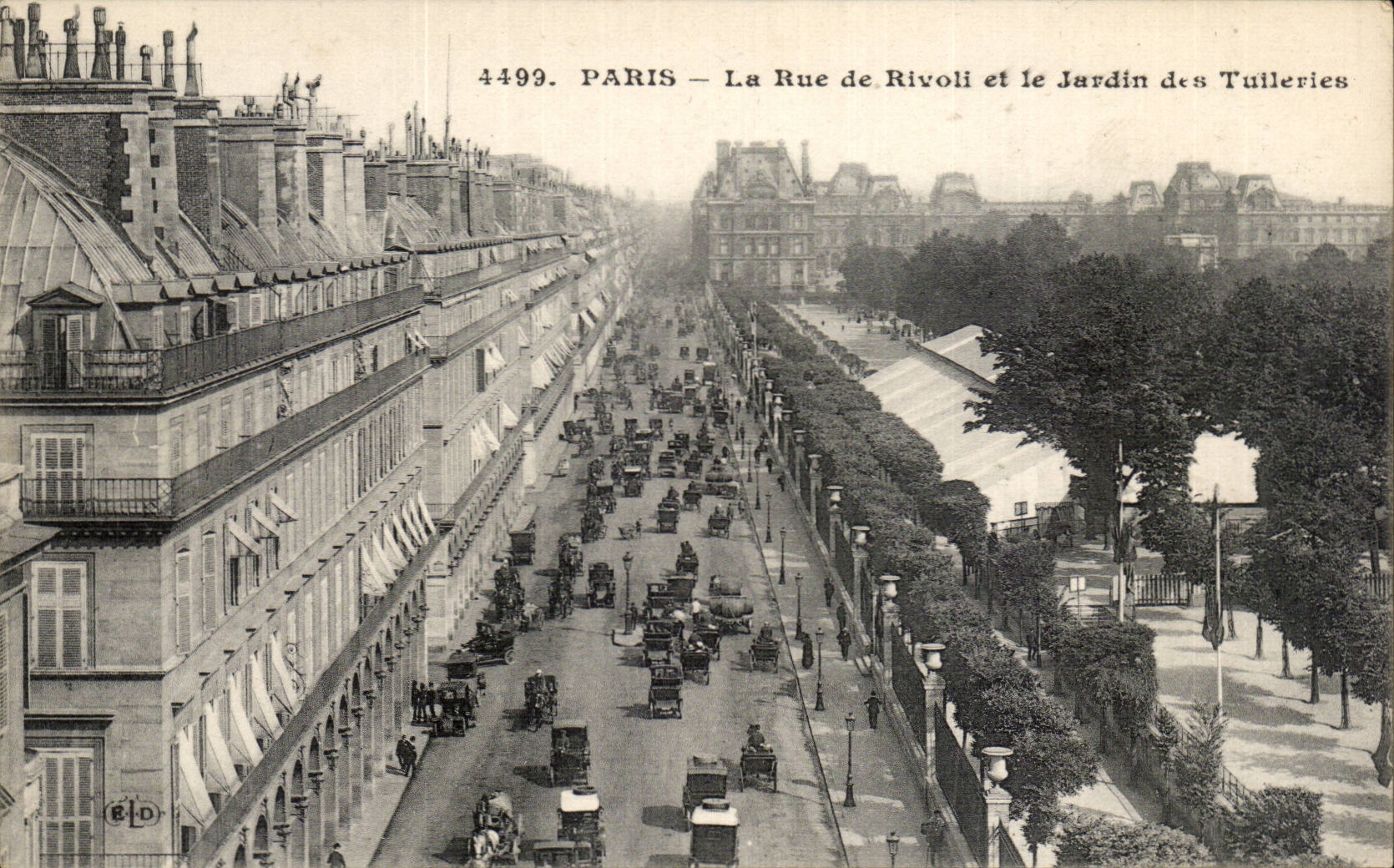 Paris - 1 - Rue de Rivoli et le Jardin des Tuileries CPA 