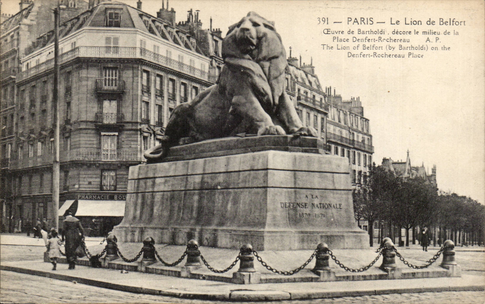 Paris - 14 - the Lion of Belfort - CPA